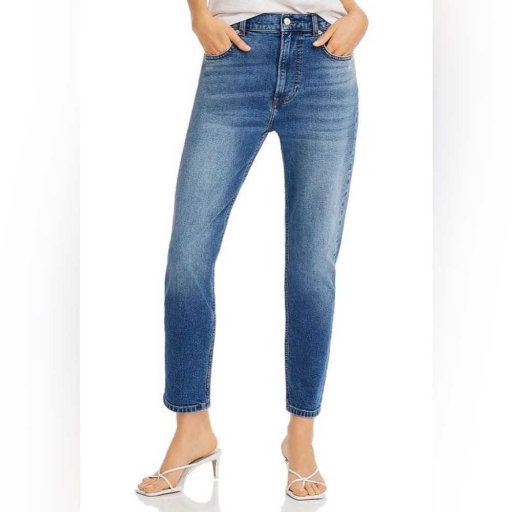 NWT Aqua Bloomingdale’s Exclusive High Rise Cropped Slim Jeans in Dakota Blue 29